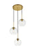 Baxter 3-Light Pendant in Brass & Clear