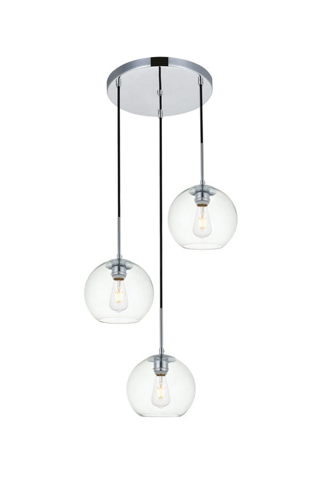 Baxter 3-Light Pendant in Chrome & Clear