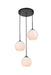 Baxter 3-Light Pendant in Black & Frosted White