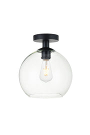 Baxter 1-Light Flush Mount in Black & Clear