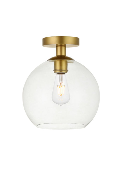 Baxter 1-Light Flush Mount in Brass & Clear