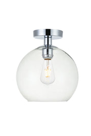 Baxter 1-Light Flush Mount in Chrome & Clear