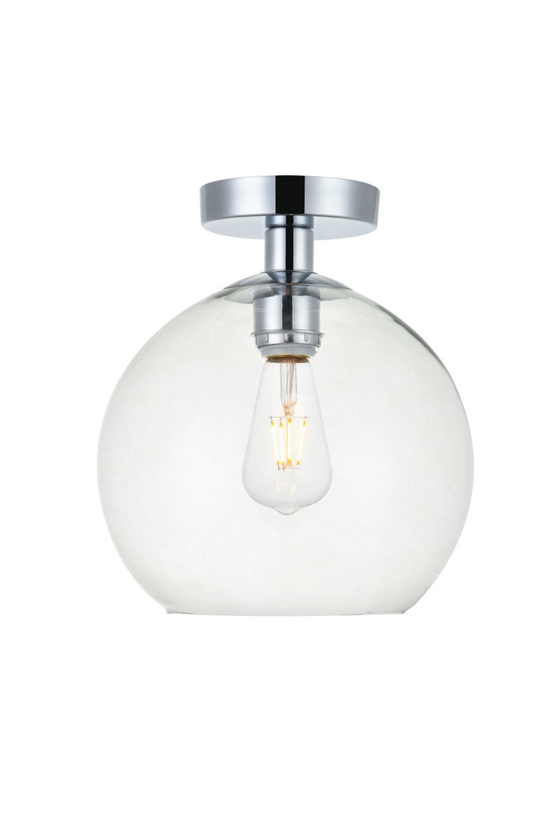 Baxter 1-Light Flush Mount in Chrome & Clear