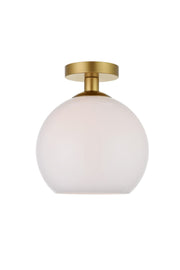 Baxter 1-Light Flush Mount in Brass & Frosted White