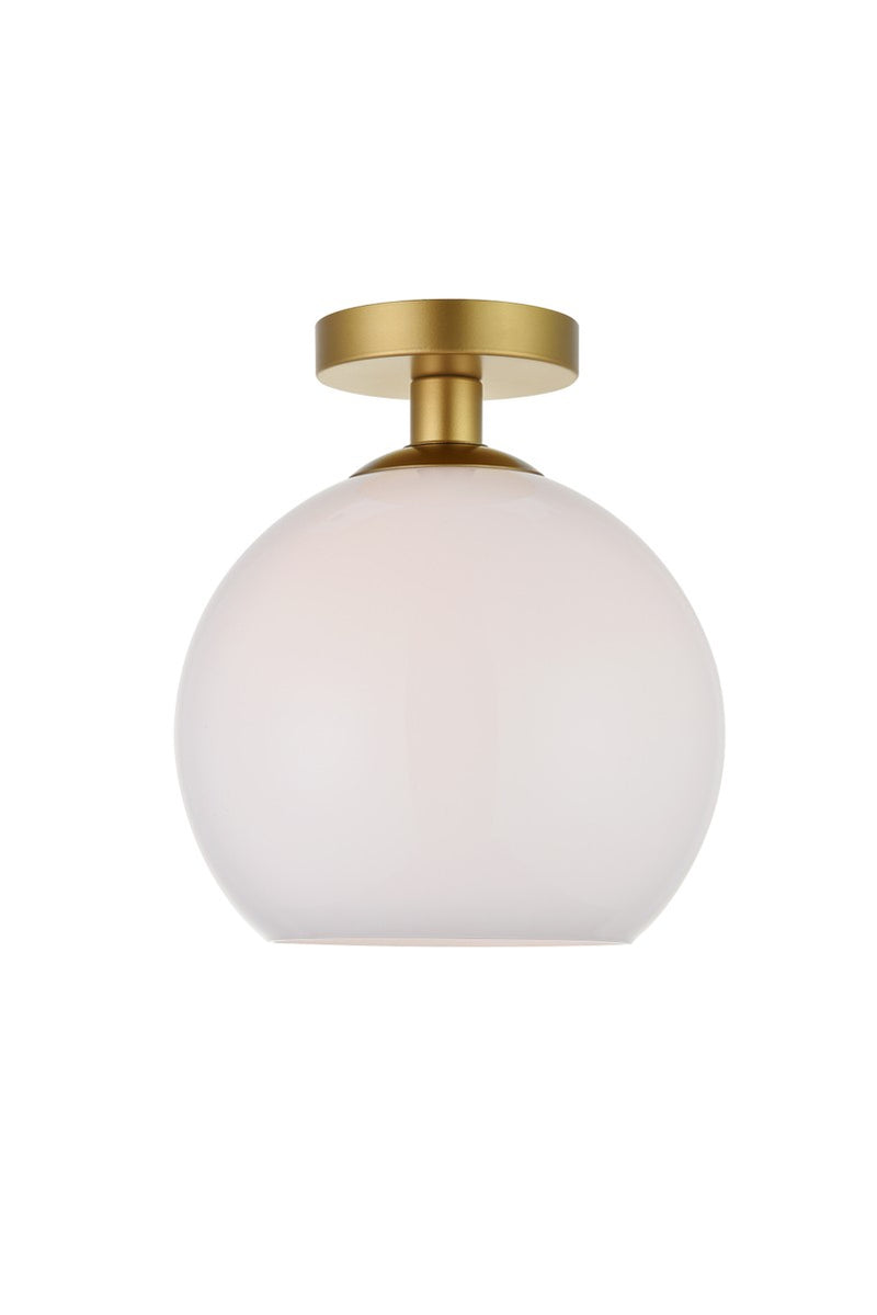 Baxter 1-Light Flush Mount in Brass & Frosted White