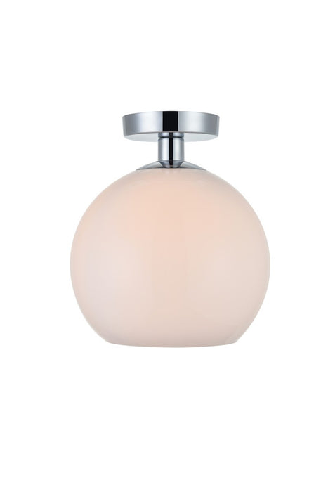 Baxter 1-Light Flush Mount in Chrome & Frosted White
