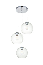 Baxter 3-Light Pendant in Chrome & Clear