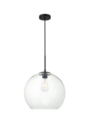 Baxter 1-Light Pendant in Black & Clear - Lamps Expo