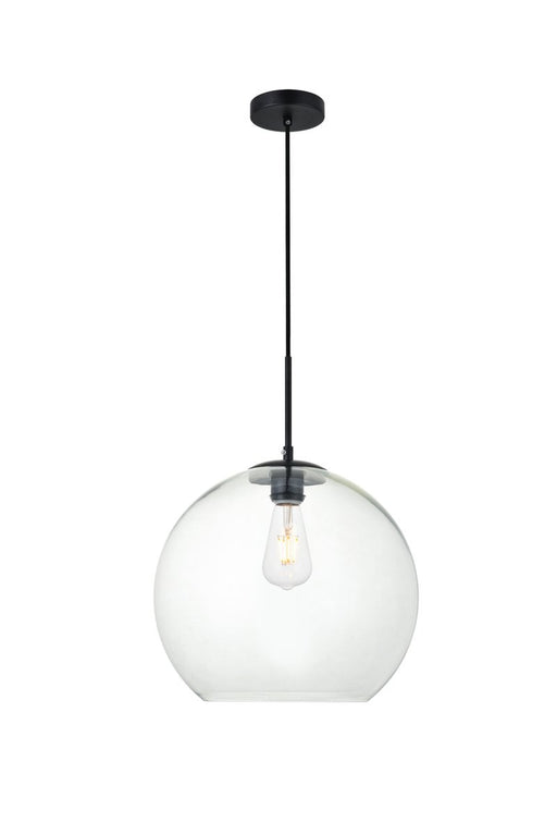 Baxter 1-Light Pendant in Black & Clear - Lamps Expo