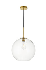 Baxter 1-Light Pendant in Brass & Clear