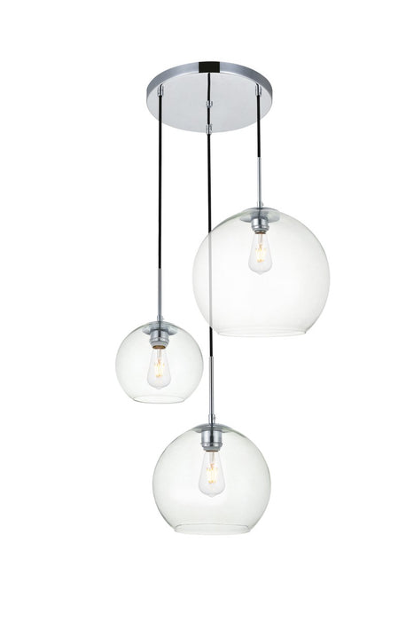 Baxter 3-Light Pendant in Chrome & Clear