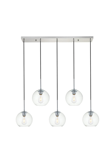 Baxter 5-Light Pendant in Chrome & Clear