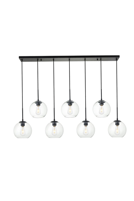 Baxter 7-Light Pendant in Black & Clear