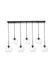 Baxter 7-Light Pendant in Black & Clear