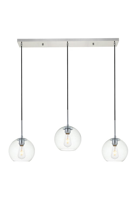 Baxter 3-Light Pendant in Chrome & Clear