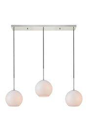Baxter 3-Light Pendant in Chrome & Frosted White