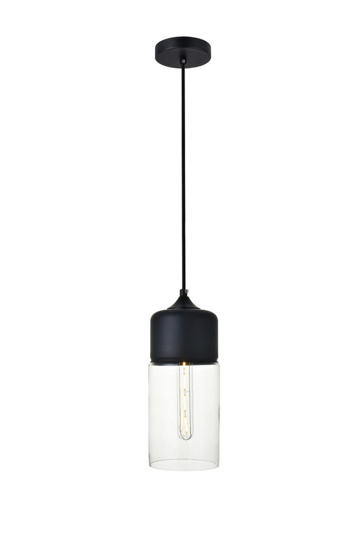 Ashwell 1-Light Pendant in Black & Clear