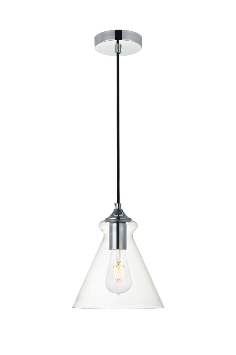 Destry 1-Light Pendant in Chrome & Clear