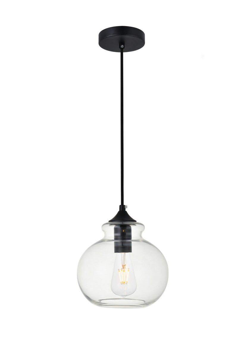 Destry 1-Light Pendant in Black & Clear