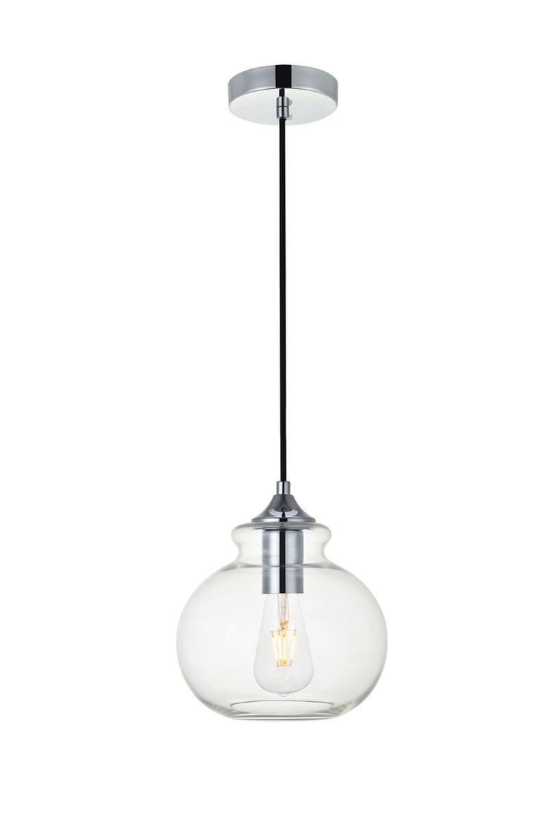 Destry 1-Light Pendant in Chrome & Clear