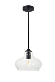 Destry 1-Light Pendant in Black & Clear