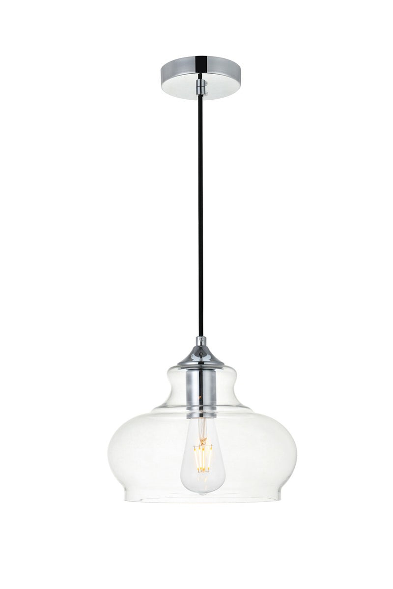 Destry 1-Light Pendant in Chrome & Clear