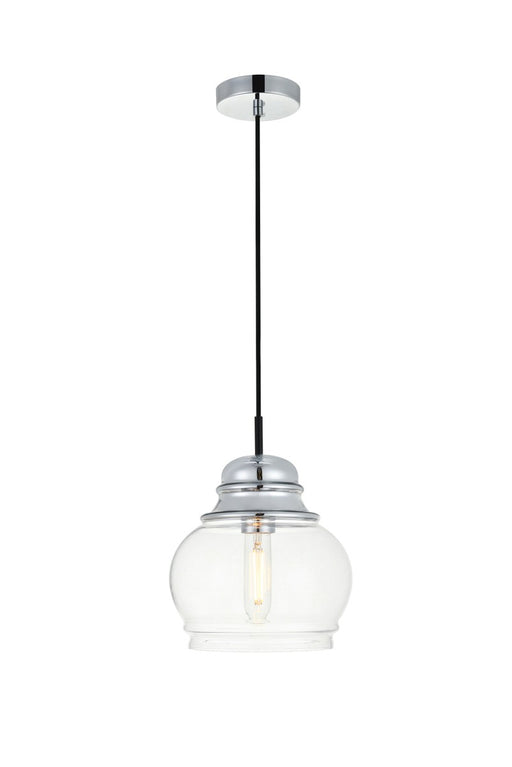 Kenna 1-Light Pendant in Chrome & Clear