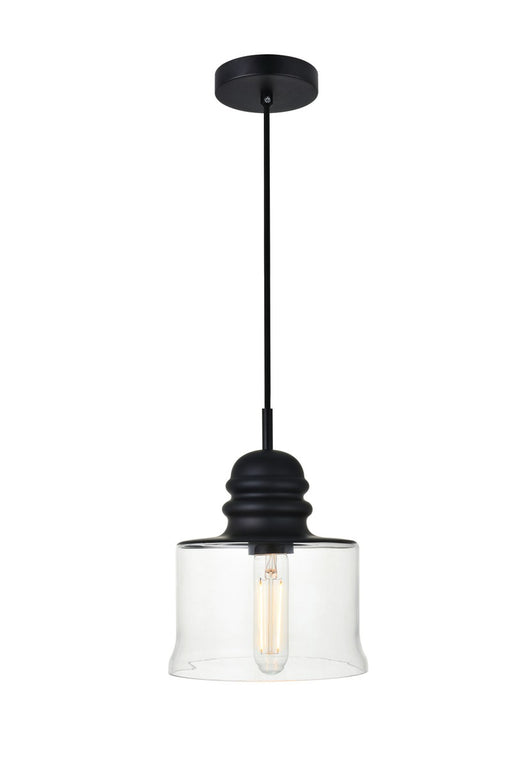 Kenna 1-Light Pendant in Black & Clear