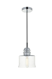 Kenna 1-Light Pendant in Chrome & Clear