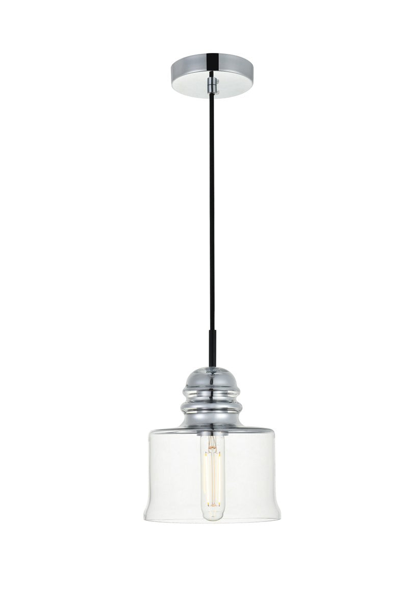 Kenna 1-Light Pendant in Chrome & Clear