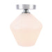 Gene 1-Light Flush Mount in Chrome & Frosted White Glass