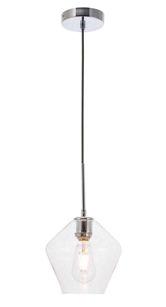 Gene 1-Light Pendant in Chrome & Clear Glass