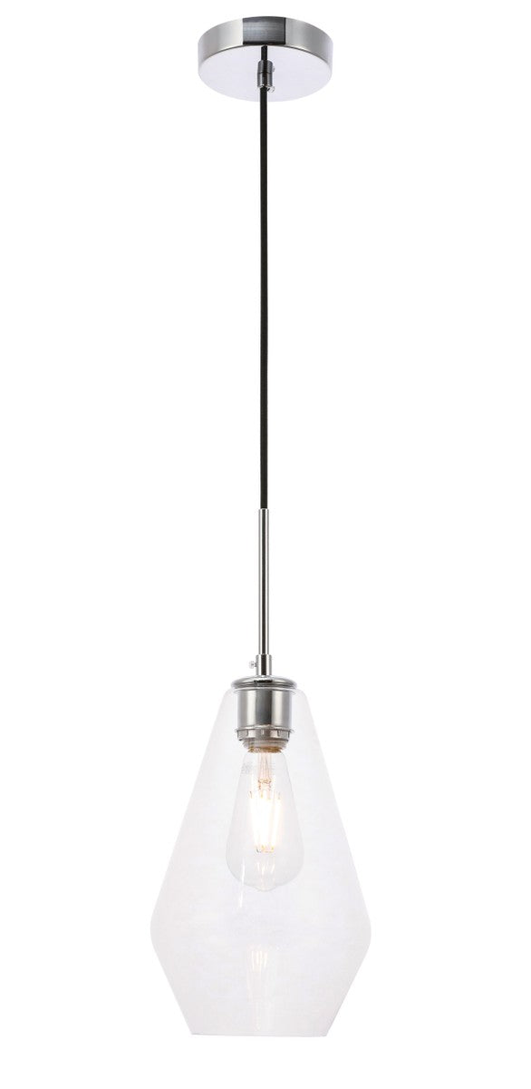 Gene 1-Light Pendant in Chrome & Clear Glass