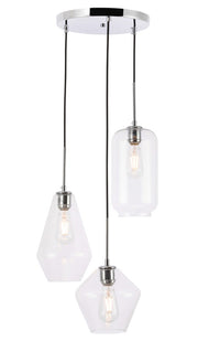 Gene 3-Light Pendant in Chrome & Clear Glass