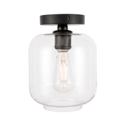 Collier 1-Light Flush Mount in Black & Clear Glass