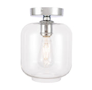 Collier 1-Light Flush Mount in Chrome & Clear Glass