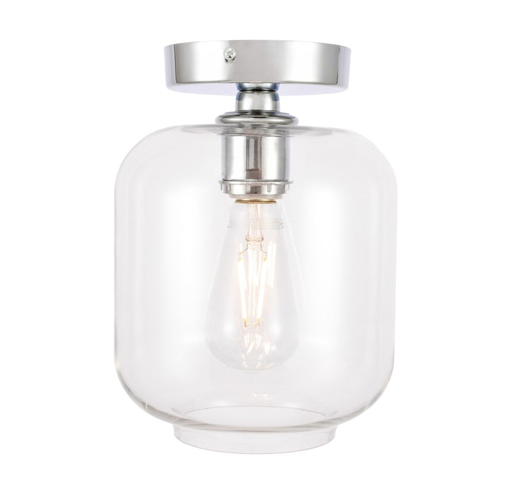 Collier 1-Light Flush Mount in Chrome & Clear Glass