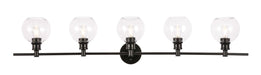 Collier 5-Light Wall Sconce in Black & Clear Glass