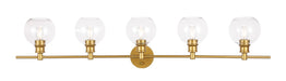 Collier 5-Light Wall Sconce in Brass & Clear Glass