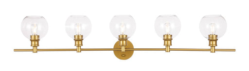 Collier 5-Light Wall Sconce in Brass & Clear Glass