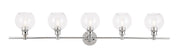 Collier 5-Light Wall Sconce in Chrome & Clear Glass