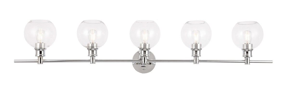 Collier 5-Light Wall Sconce in Chrome & Clear Glass