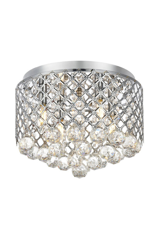 Tully 4-Light Flush Mount in Chrome with Clear Royal Cut Crystal