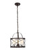 Wren 3-Light Pendant in Dark Copper Brown & White