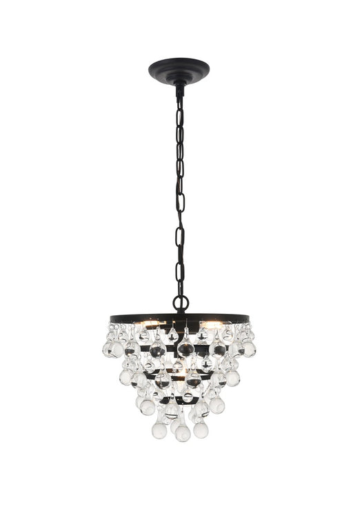 Kora 3-Light Pendant in Black & Clear with Clear Royal Cut Crystal