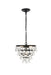 Kora 3-Light Pendant in Black & Clear with Clear Royal Cut Crystal
