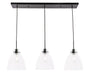 Frey 3-Light Pendant in Black & Clear Glass