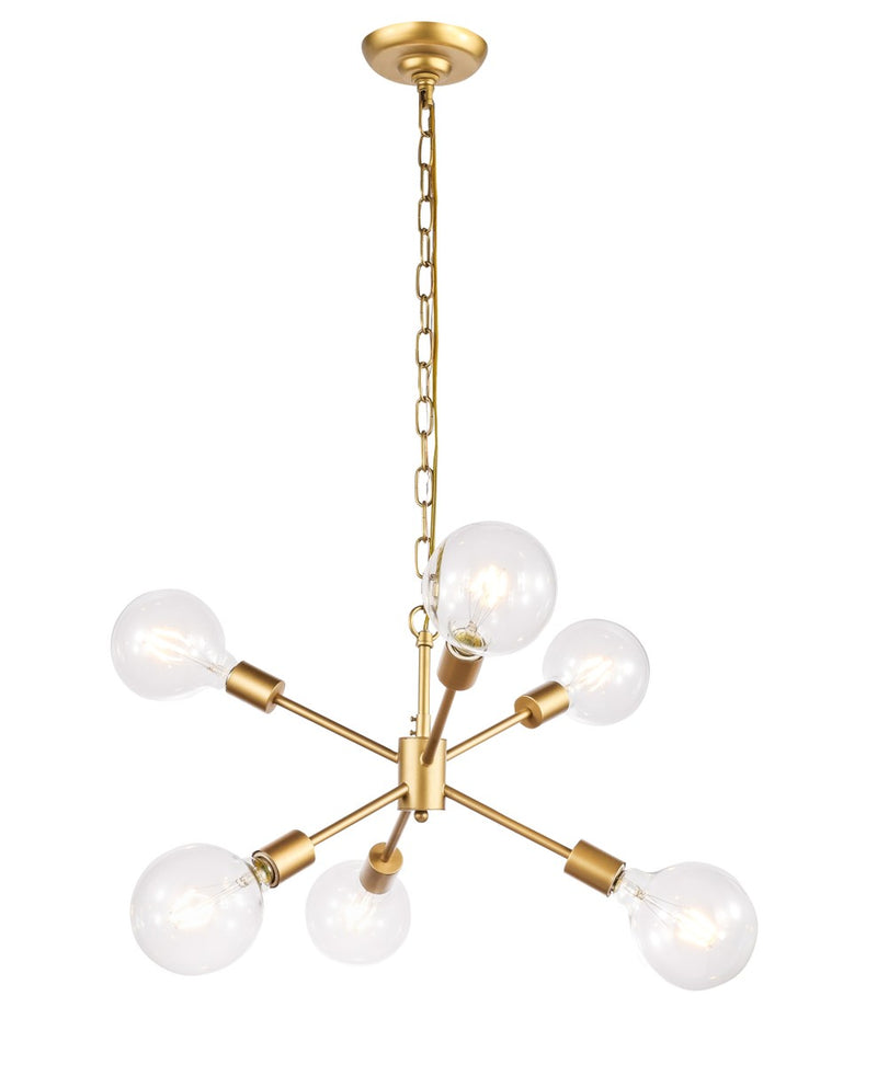 Nolan 6-Light Pendant in Brass