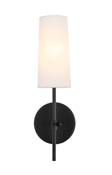 Mel 1-Light Wall Sconce in Black & White Shade - Lamps Expo