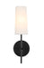 Mel 1-Light Wall Sconce in Black & White Shade - Lamps Expo